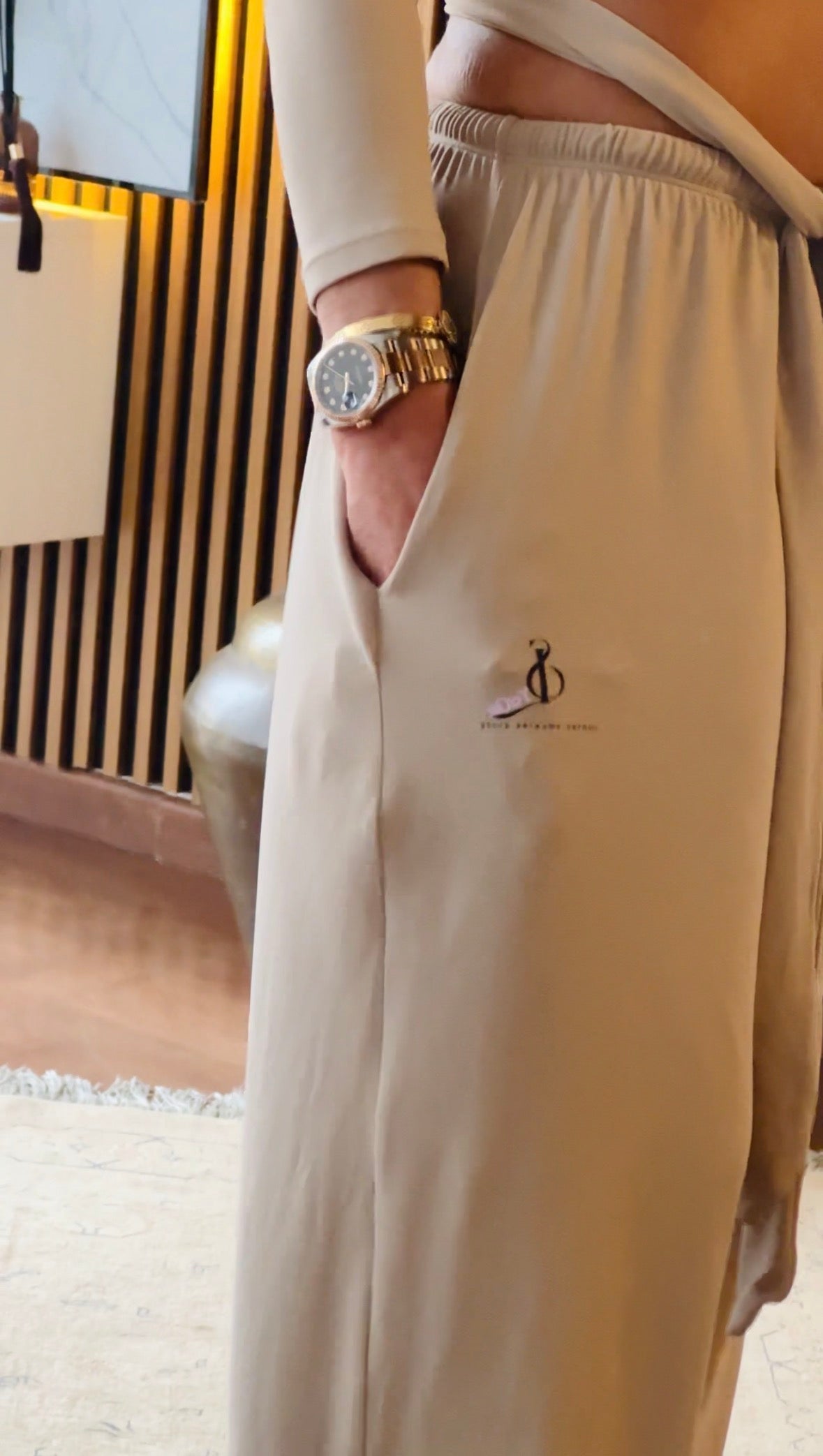 Luxe Lounge Ballerina Wrap Around Top And Wide Leg Pants