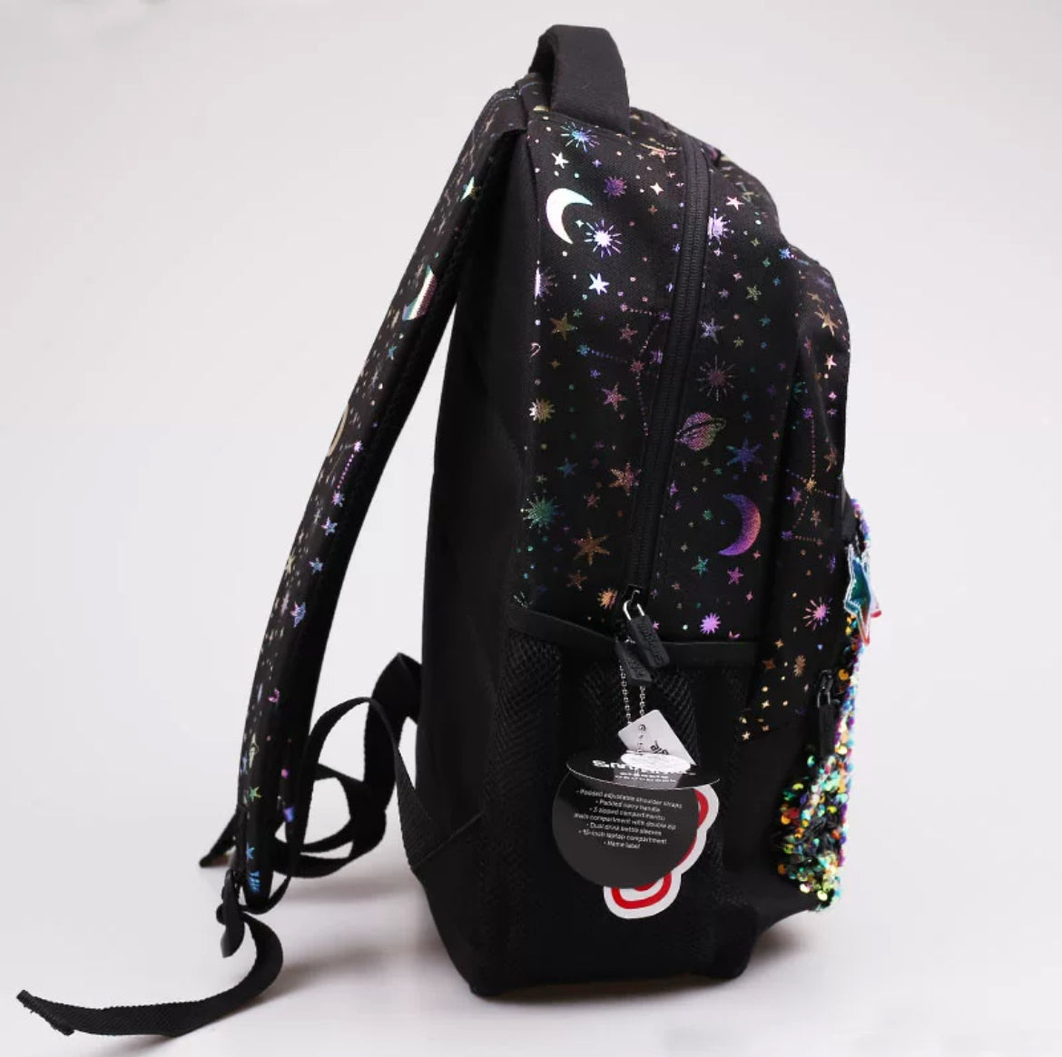 Smiggle Backpack Sequin | Shiny Space | (G1-G3) | 42cm