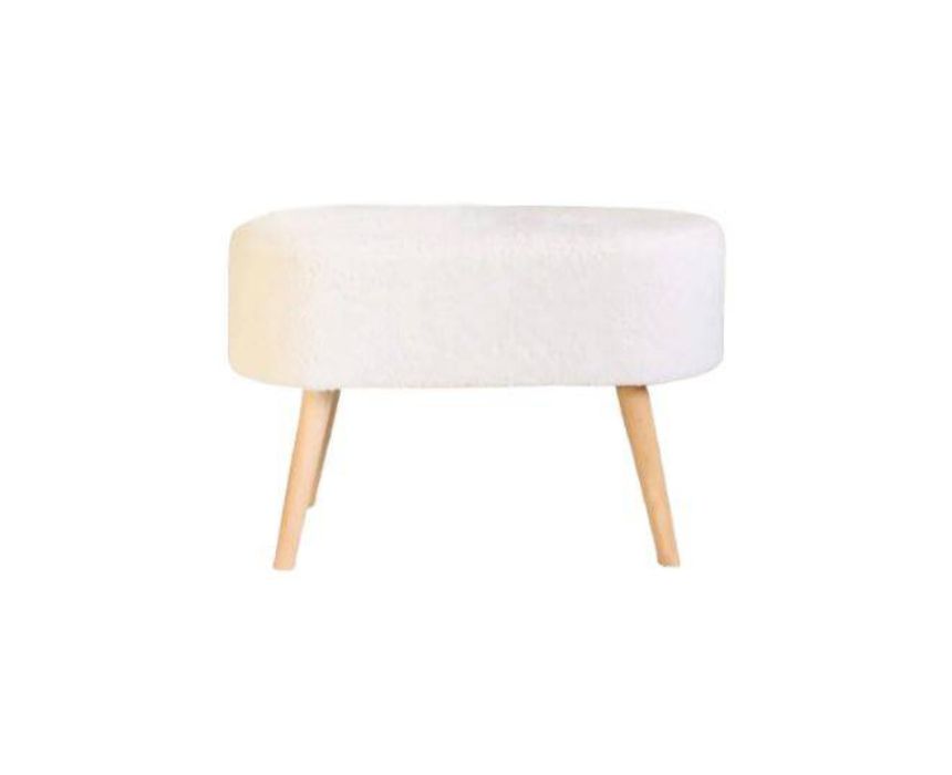 Oval Pouf in White