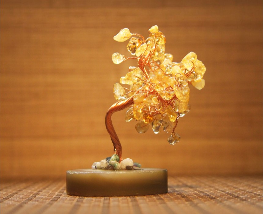 Citrine Gem Tree 11 cm Décor