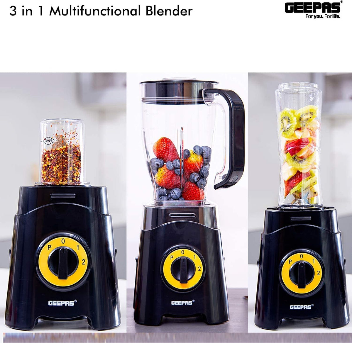 Geepas 3-In-1 Blender