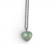 Green Fluorite Heart Stainless Steel Necklace