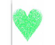 Green Heart Digital Print Canvas