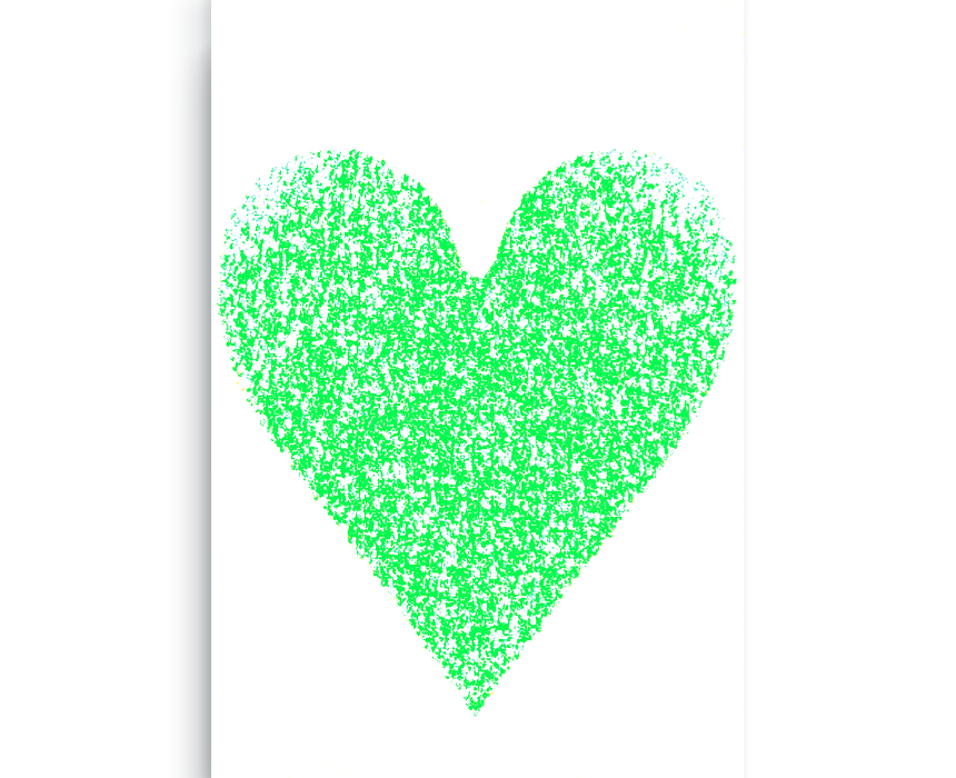 Green Heart Digital Print Canvas