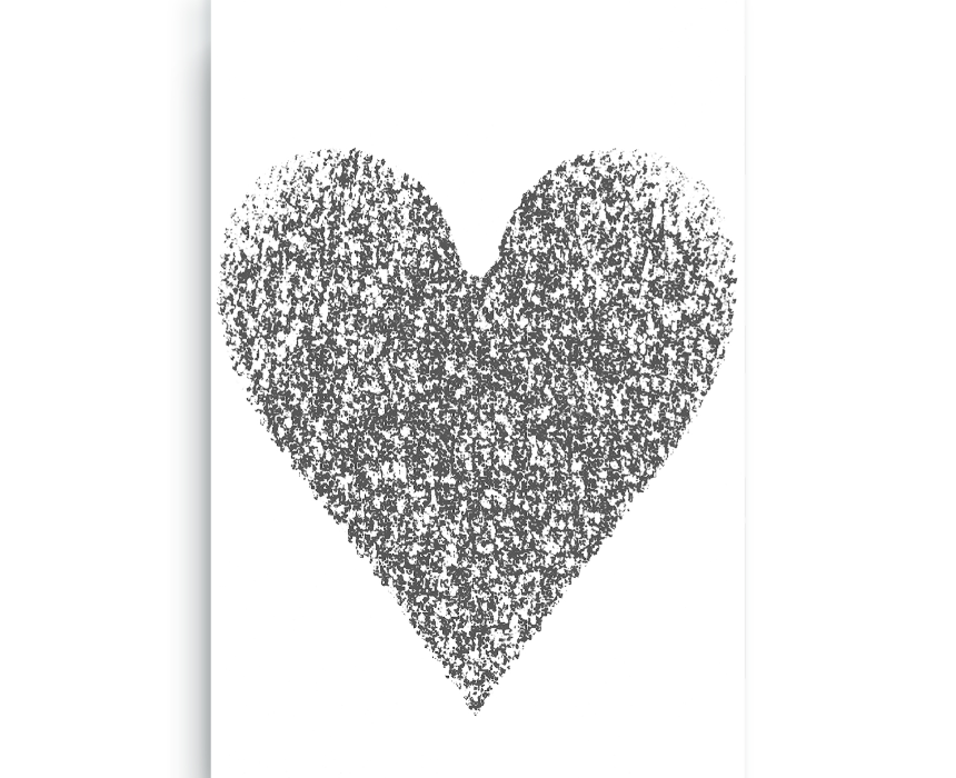 Grey Heart Digital Print Canvas