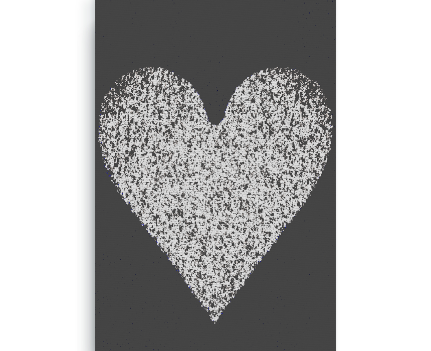 Dark Grey Heart Digital Print Canvas