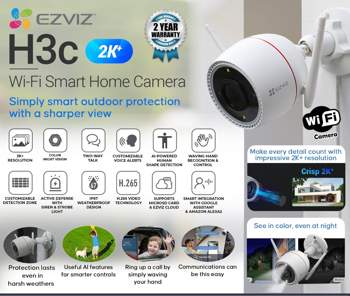 EZVIZ H3c 2k Outdoor wifi camera