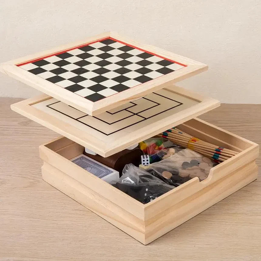 12 in 1 Portable wooden Board Games