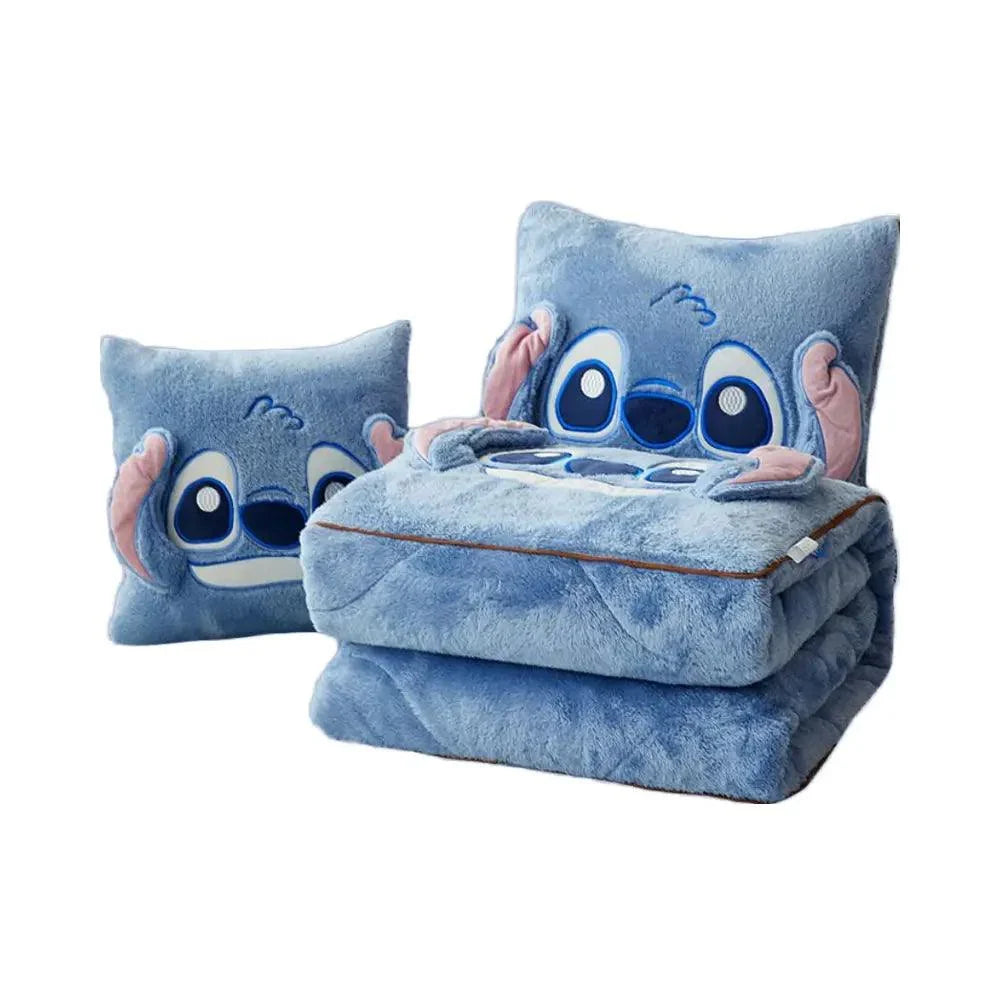 2-in-1 Stitch Travel Blanket that Folds Into a Zippered Pillow