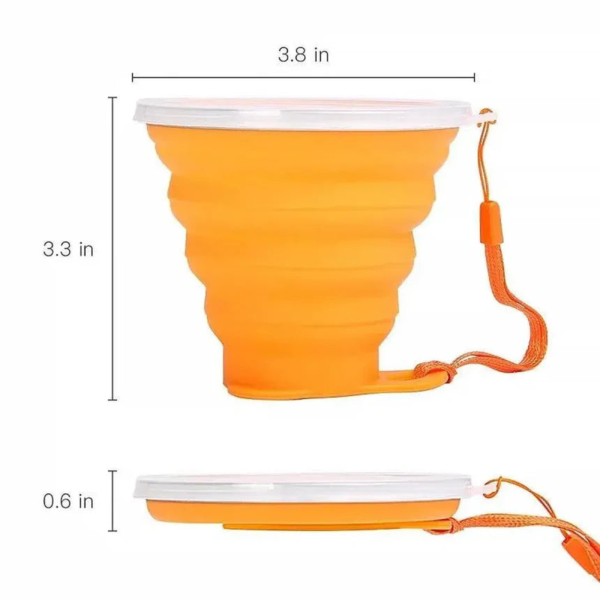 Portable Collapsible Silicone Cups with Lids