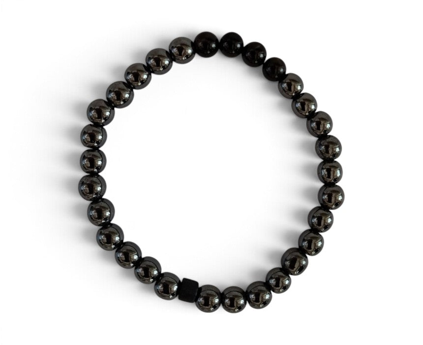 Natural 6mm Hematite Bead Bracelet