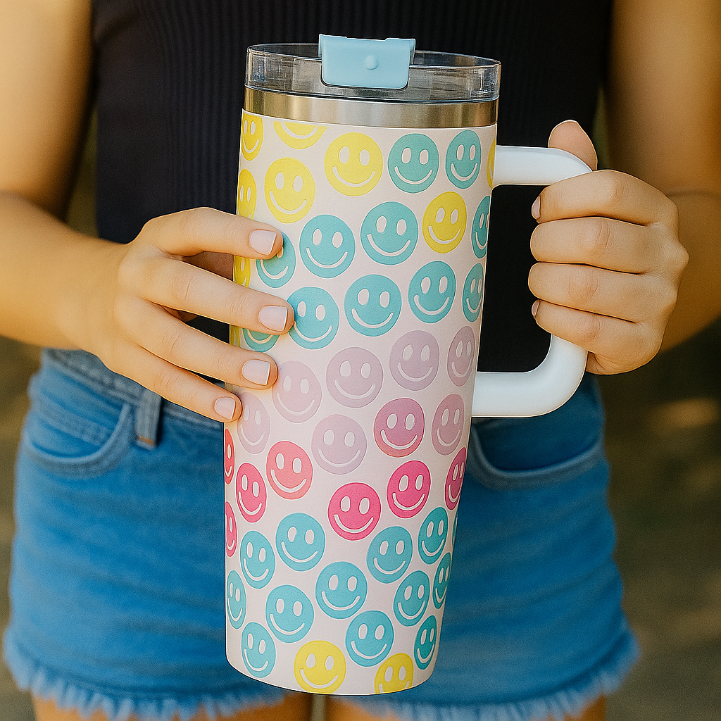 Happy Face Drink Tumbler