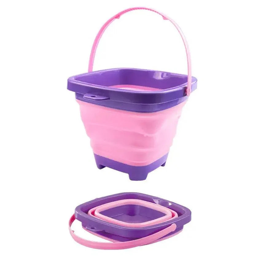 Foldable Sand and Snow Play Bucket Set Purple