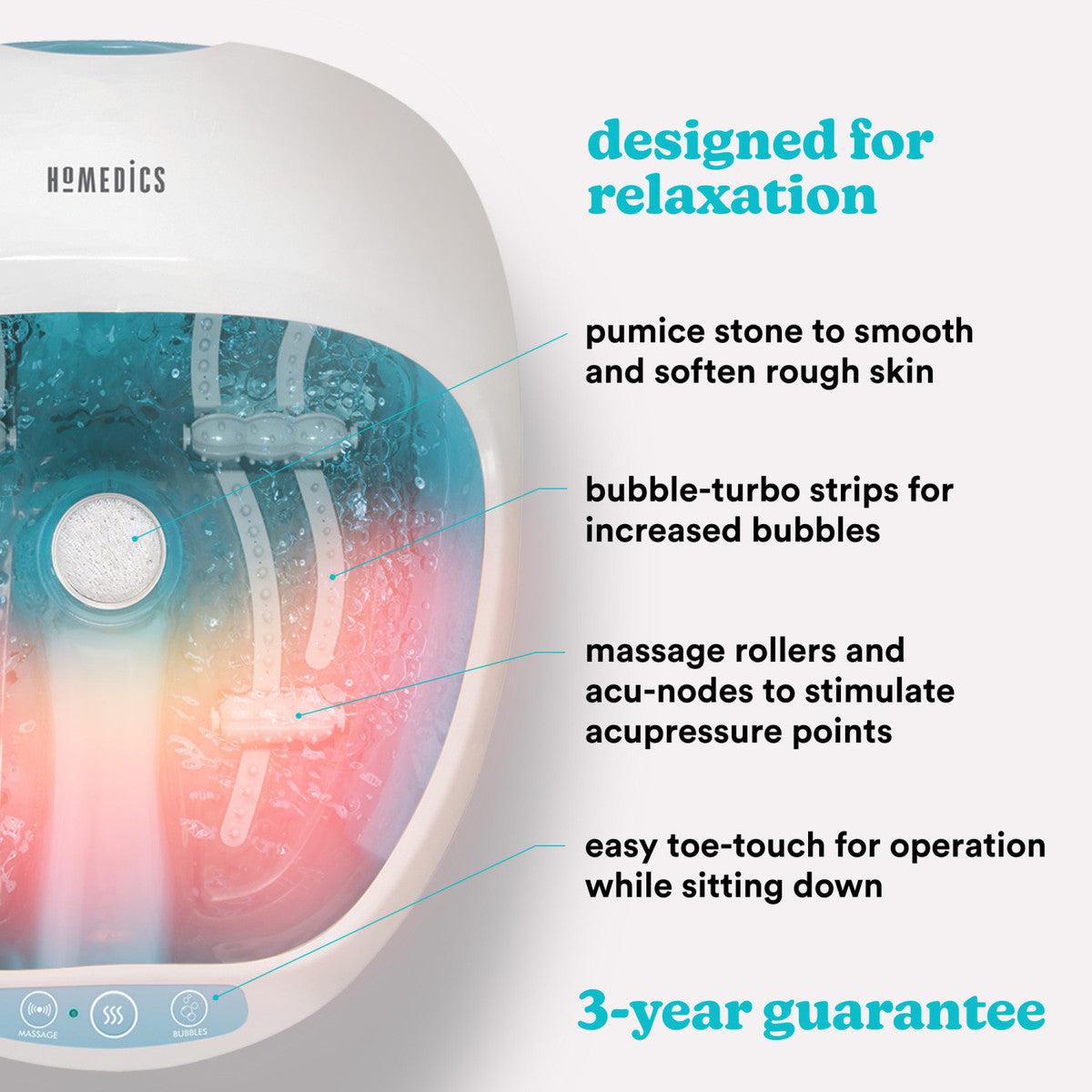 Luxury Foot Spa + Heater Foot Care Luxury Foot Spa + Heater Luxury Foot Spa + Heater HoMedics