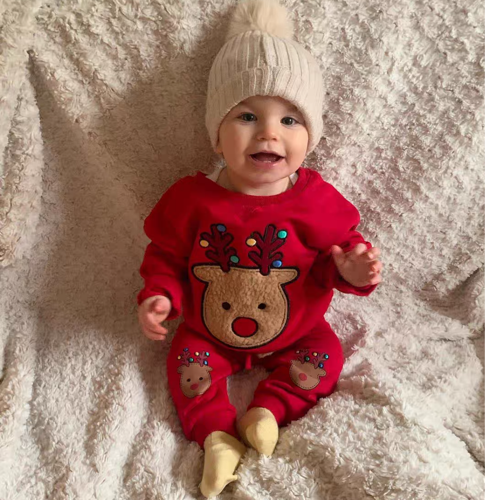 Baby Christmas Fleece-Lined Outfit / 6–12M