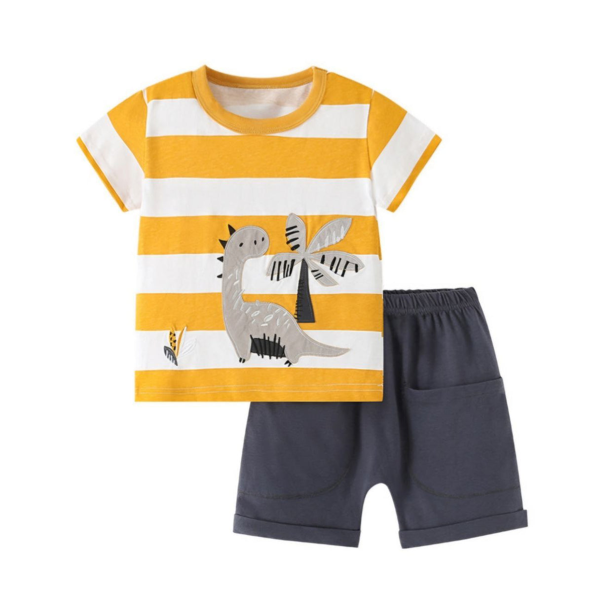Boys’ Cotton Dinosaur Outfit / 6–8Y