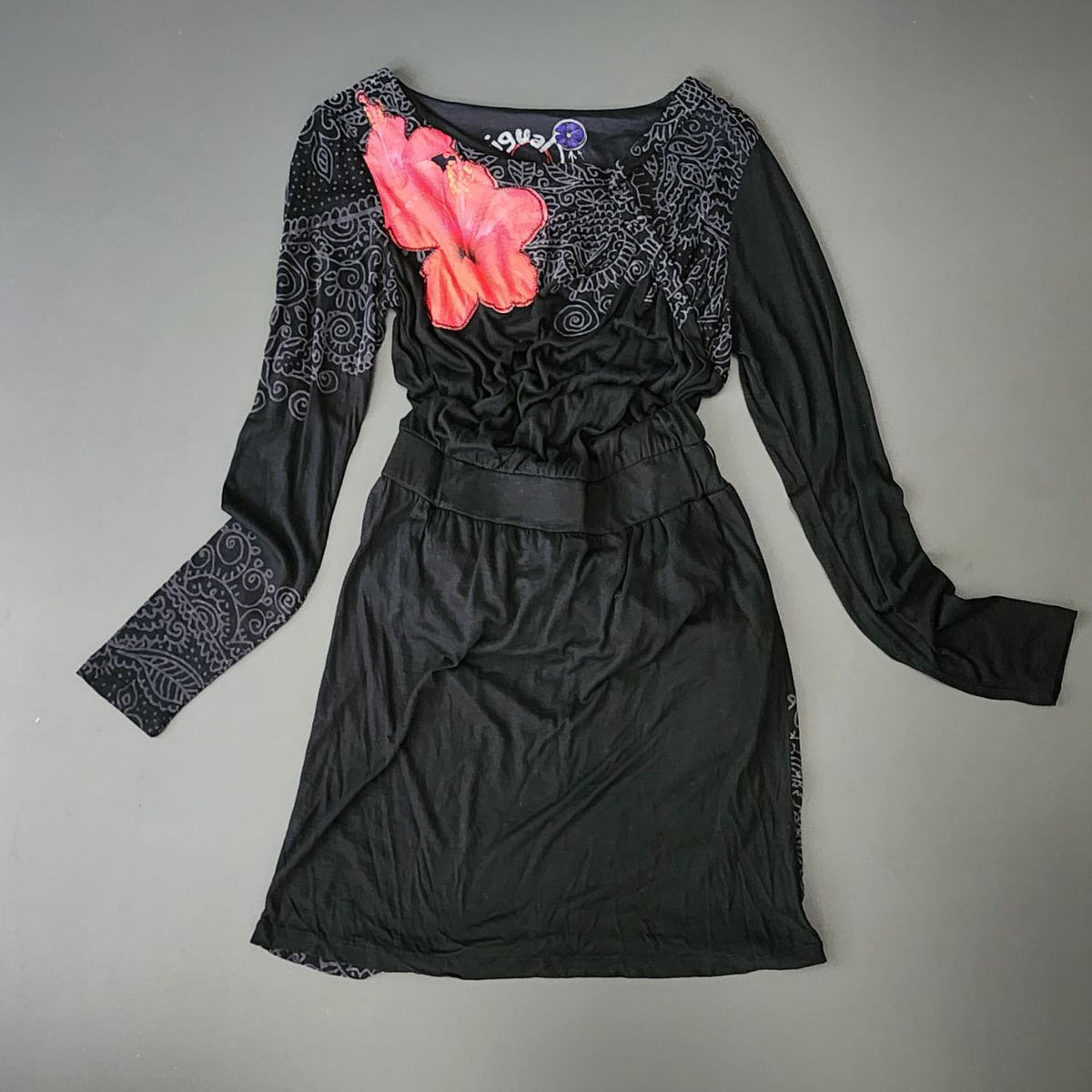 Desigual Long Dress Flower Design Size S