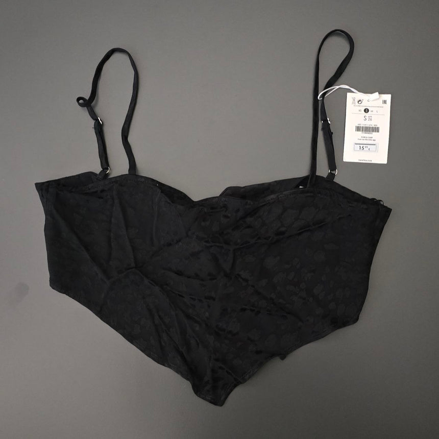 Bershka Crop Top For Women Black Size S