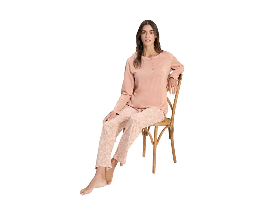 Poleren Women’s Turkish Cotton Pyjama Dusty Rose