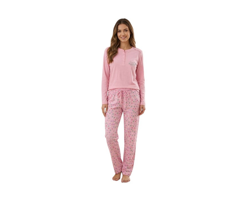 Perla Women’s Multi-Size Cotton Pyjama Pink