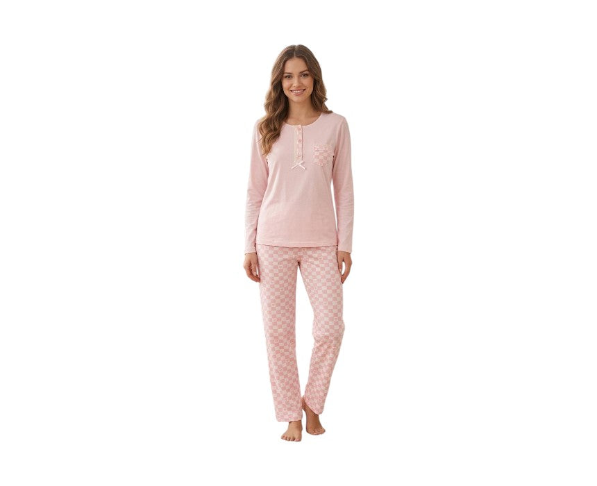 Perla Women’s Multi-Size Cotton Pyjama Pink
