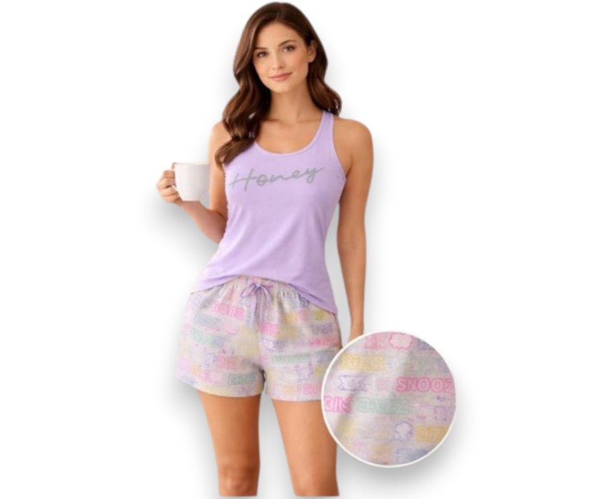 Doucette Women’s Mauve Cotton Short Pyjama Set