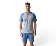 Short Sleeve Pyjama Short Set Blue
