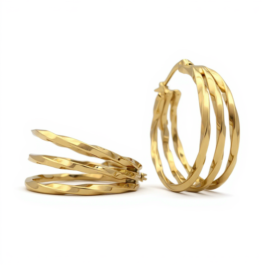 Luxury Twist Hoops Earrings