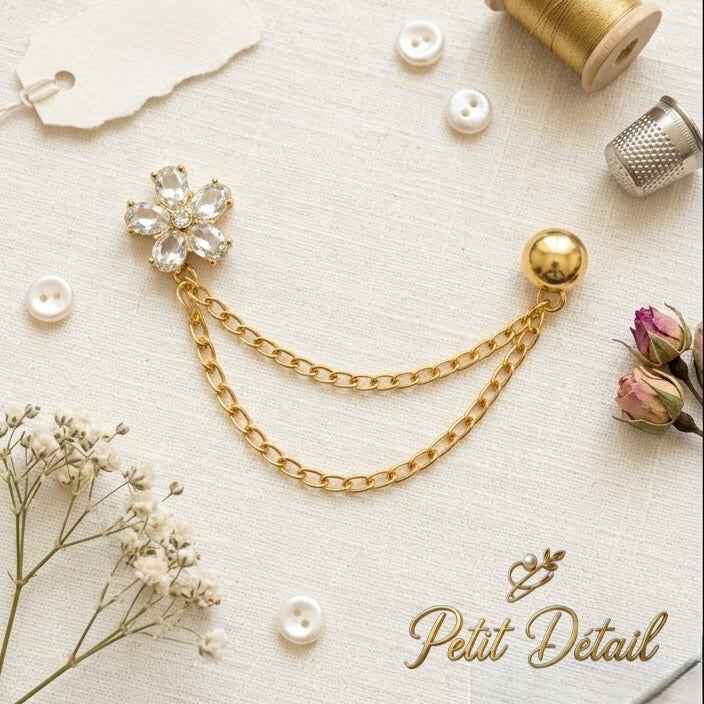 Crystal Flower Magnetic Sleeve Clip Petit Détail Lebanon