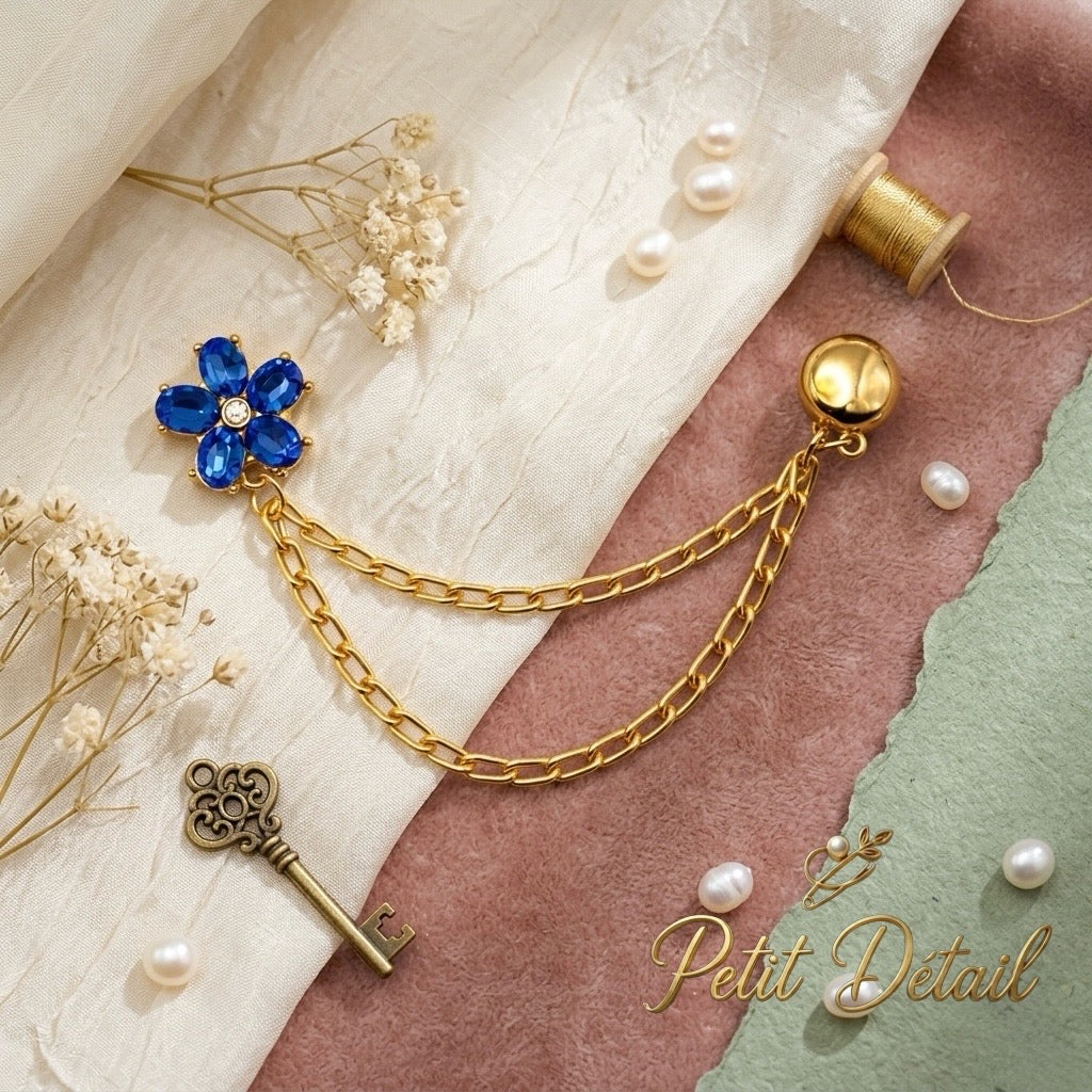 Blue Flower Magnetic Sleeve Clip Petit Détail Lebanon
