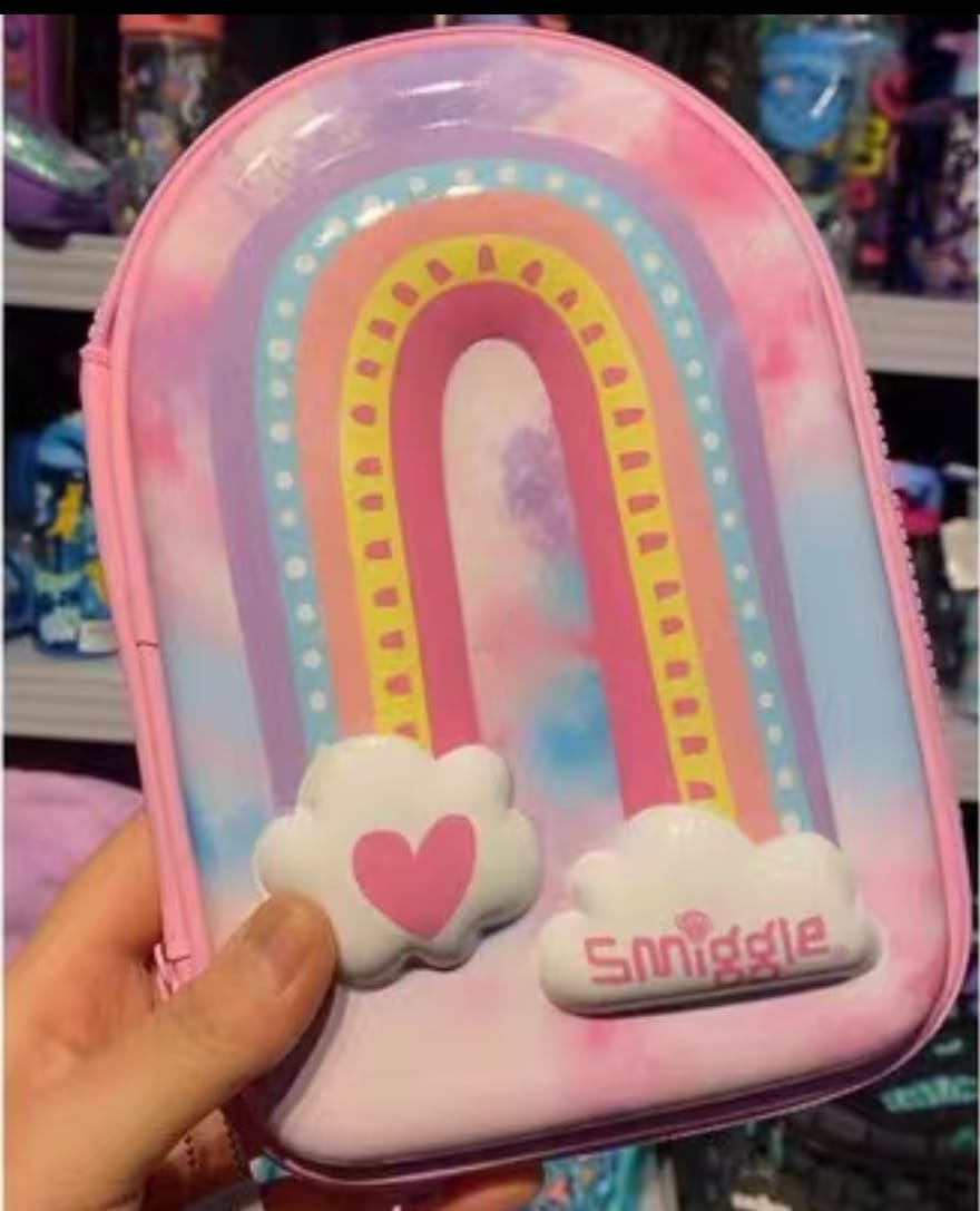 Smiggle Pencil Case | Hardtop | Pink Rainbow