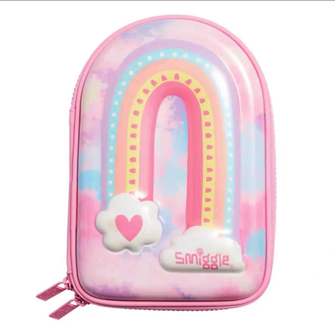 Smiggle Pencil Case | Hardtop | Pink Rainbow