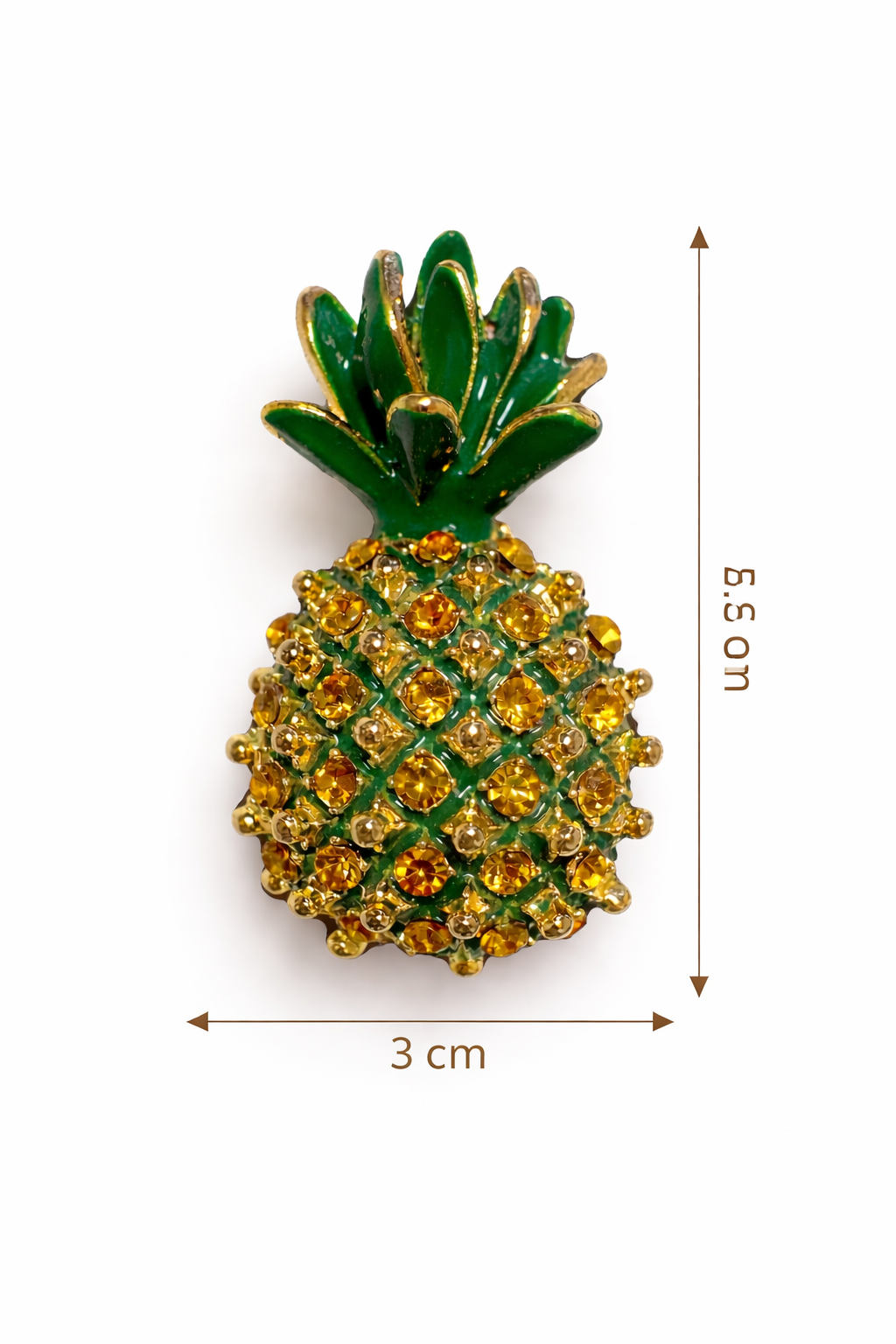 Sparkling Crystal Pineapple Brooch Default Title Petit Détail Lebanon