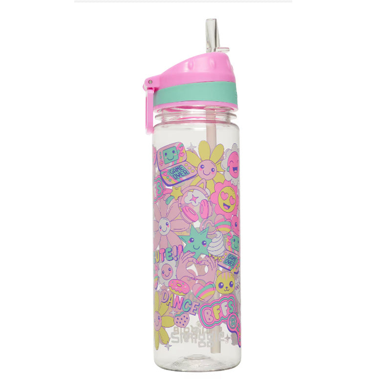 Smiggle Water Bottle Pink Flower 650 ml