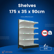 Wall Single-Sided Supermarket Shelf 120kg 175cm