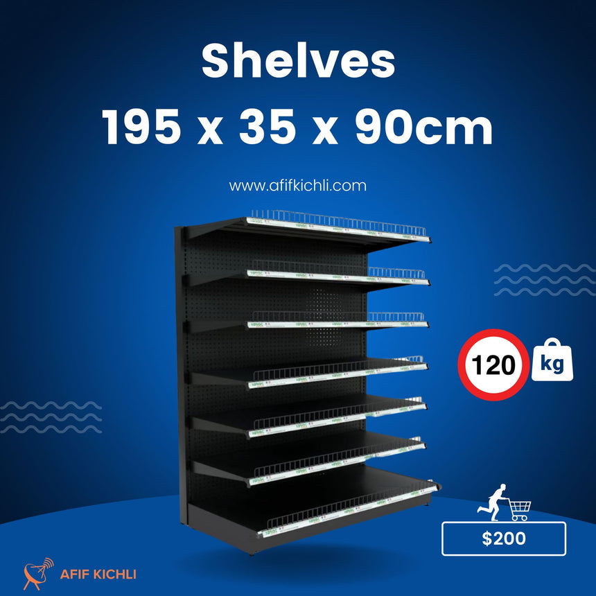 Wall Single Supermarket Shelves 120kg 195cm