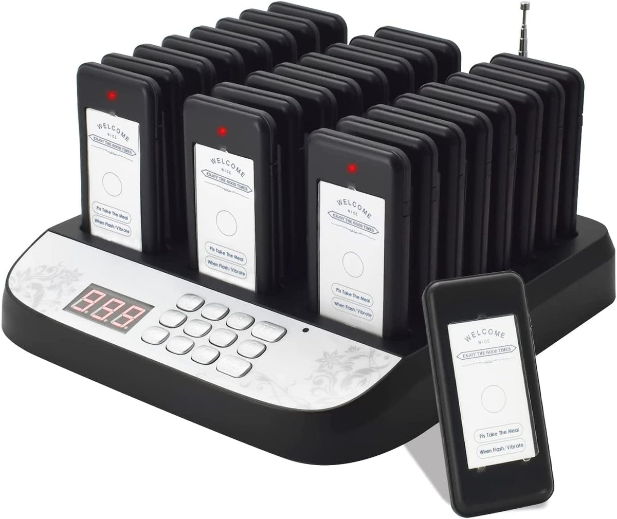 Wireless Pager System Food Buzzer 30 Guest Queue Call