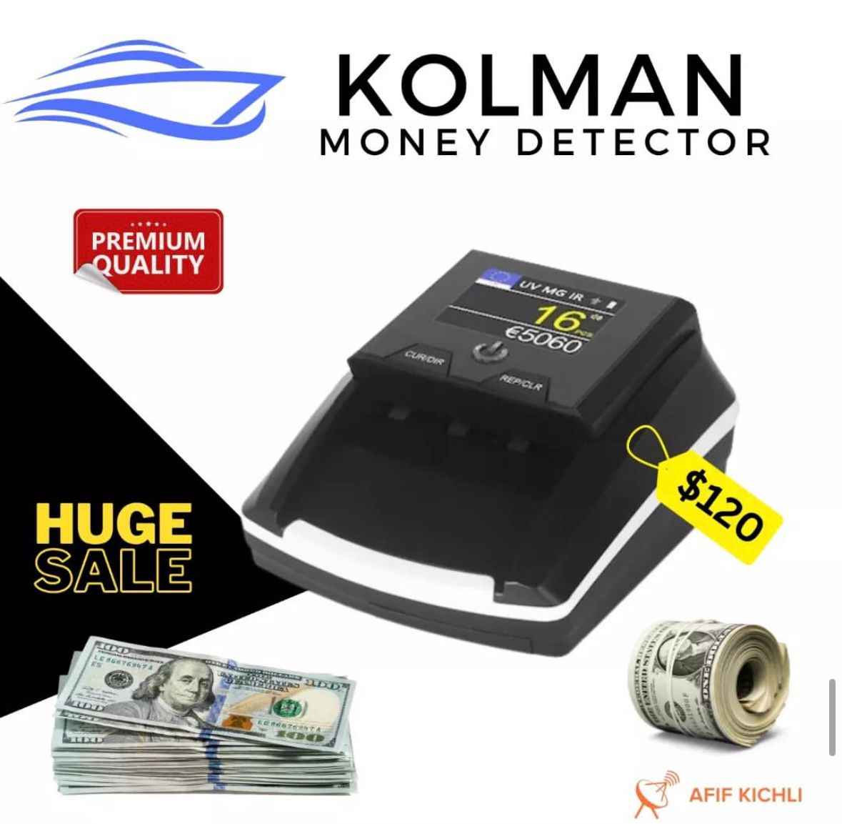 KOLMAN AL-136 Automatic Money Detector – UV, MG, IR Detection, Multi-Currency