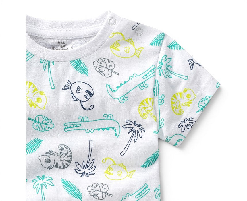 Topomini White Safari Crocodile Summer T-Shirt