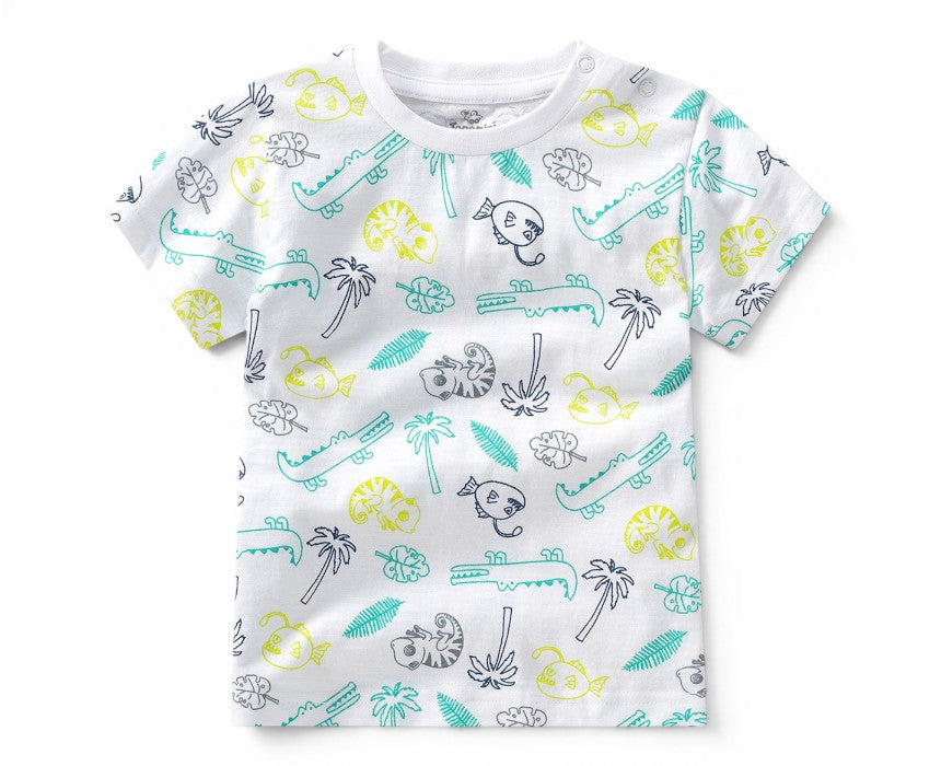 Topomini White Safari Crocodile Summer T-Shirt