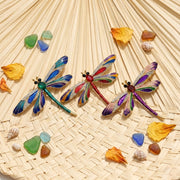 Art Nouveau Enamel & Crystal Dragonfly Brooch Petit Détail Lebanon