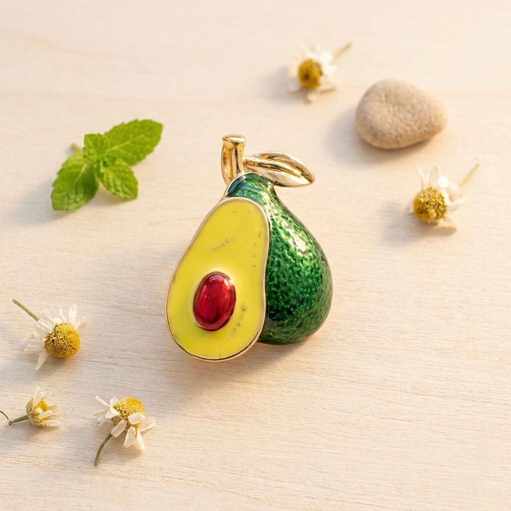 Cute Enamel Avocado Brooch Petit Détail Lebanon