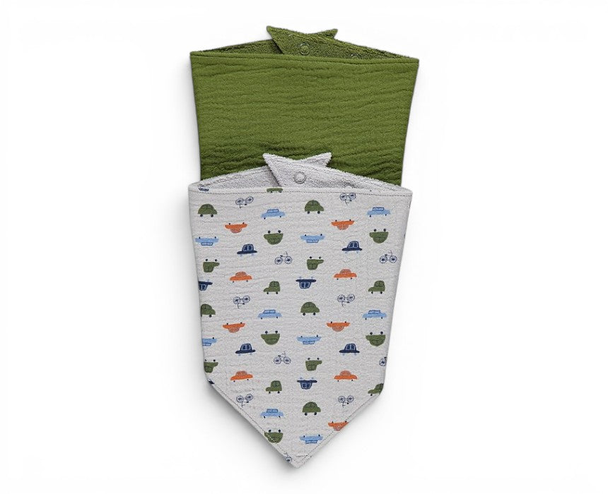 Vehicle Print Dribble Bibs 2 Pack