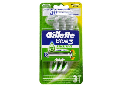 Gillette Blue 3 Sensitive Razors 3 Pieces