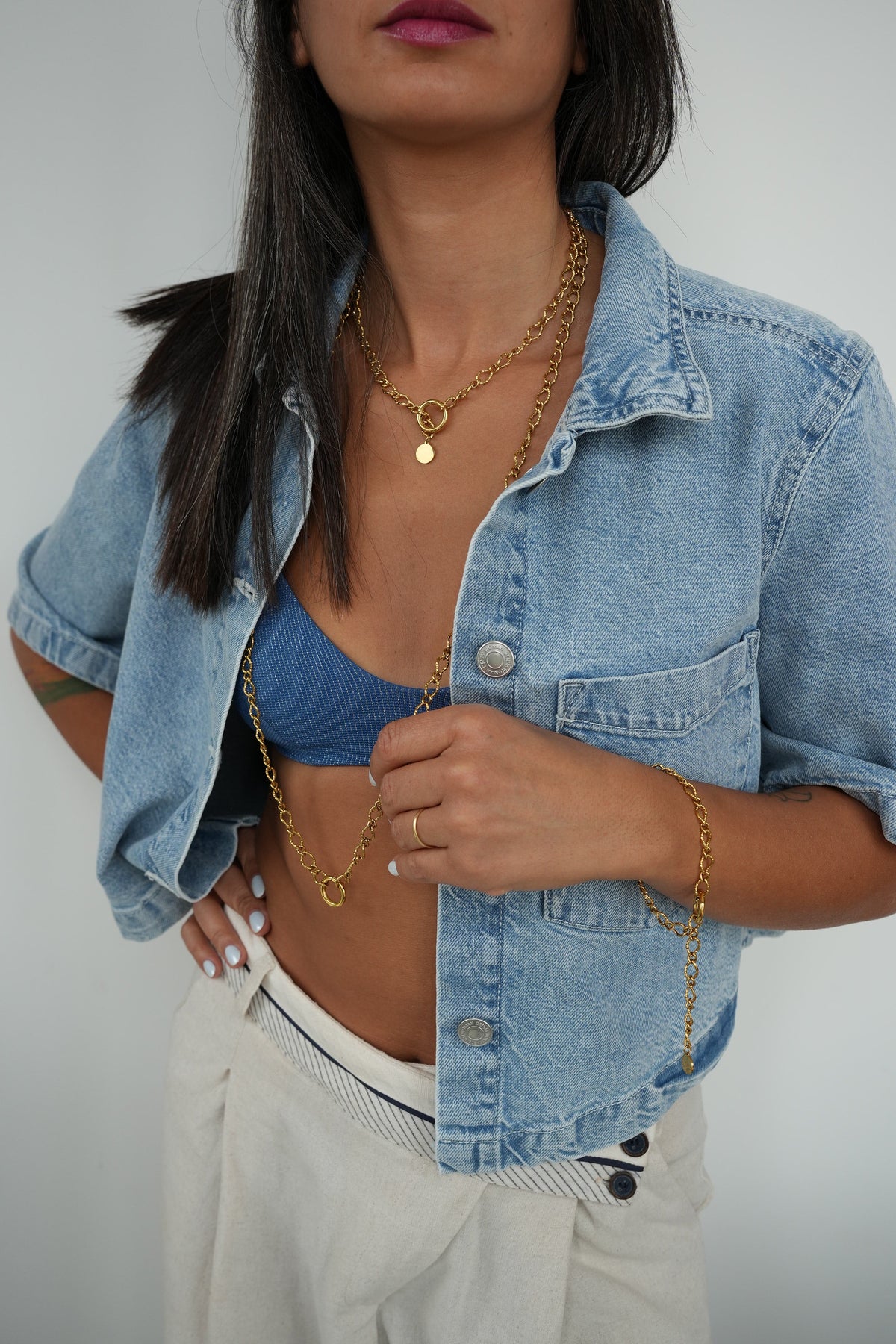 Body Chain Set 1 - 3 Necklaces, 1 Anklet