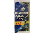 Gillette Blue 3 Razors 8 Pieces