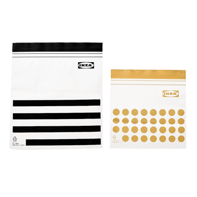 IKEA Resealable Bag Black Yellow