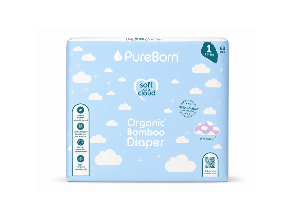 Pureborn Organic Diapers Size 1 68 Pieces