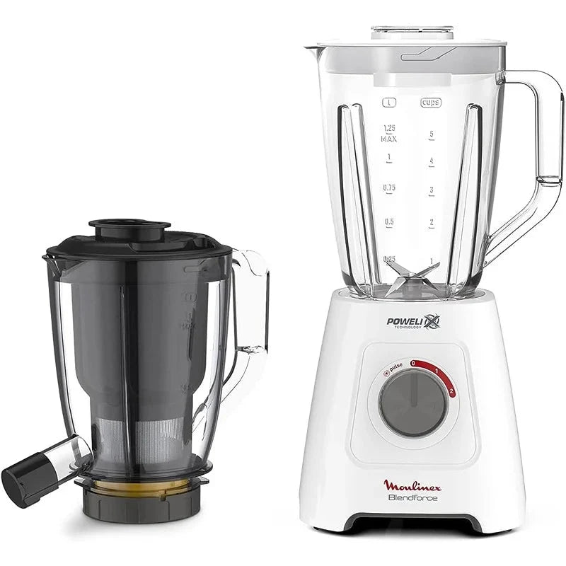 Blender Force – 600W, 2L  + Juicer Attachment Food Mixers & Blenders Blender Force – 600W, 2L  + Juicer Attachment Blender Force – 600W, 2L  + Juicer Attachment Moulinex