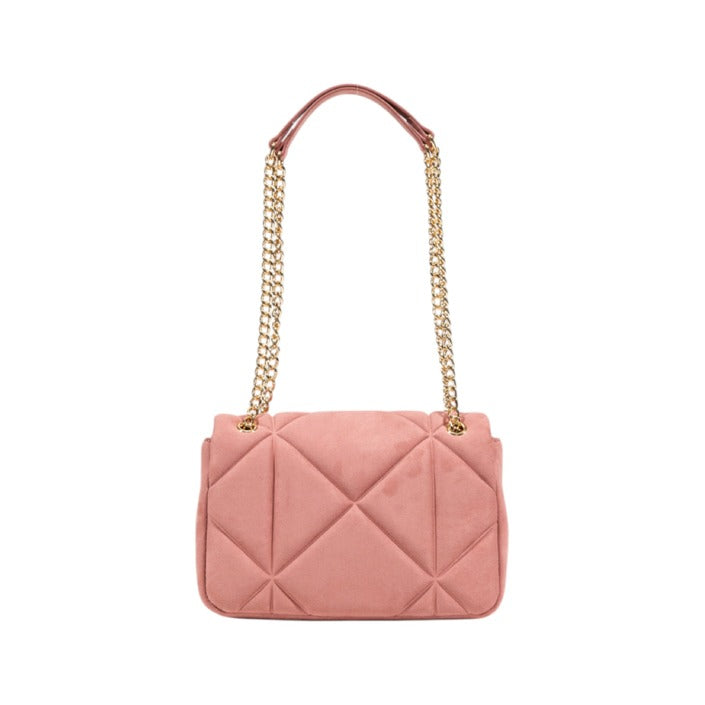 Love Moschino Embossed Velour Bag in Pink and Gold
